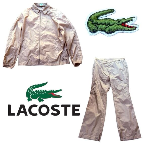 Lacoste Croc Logo Bomber Jacket Pants Set IZOD Lacoste Jacket Coat Windbreaker T - Picture 1 of 9